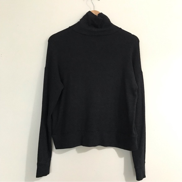 Aritzia Community Allora Turtleneck Boxy Sweater Charcoal Grey - Picture 7 of 11